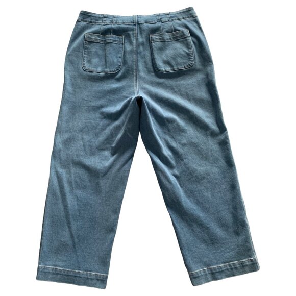 NWOT TALBOTS Womens' Mystic Light Wash Cropped Straight Leg Sailor Jeans Size 16 - Picture 4 of 8